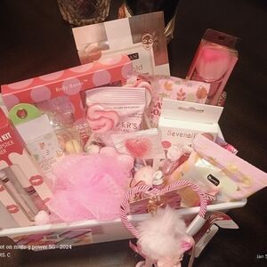 Pink and White Gift Basket
